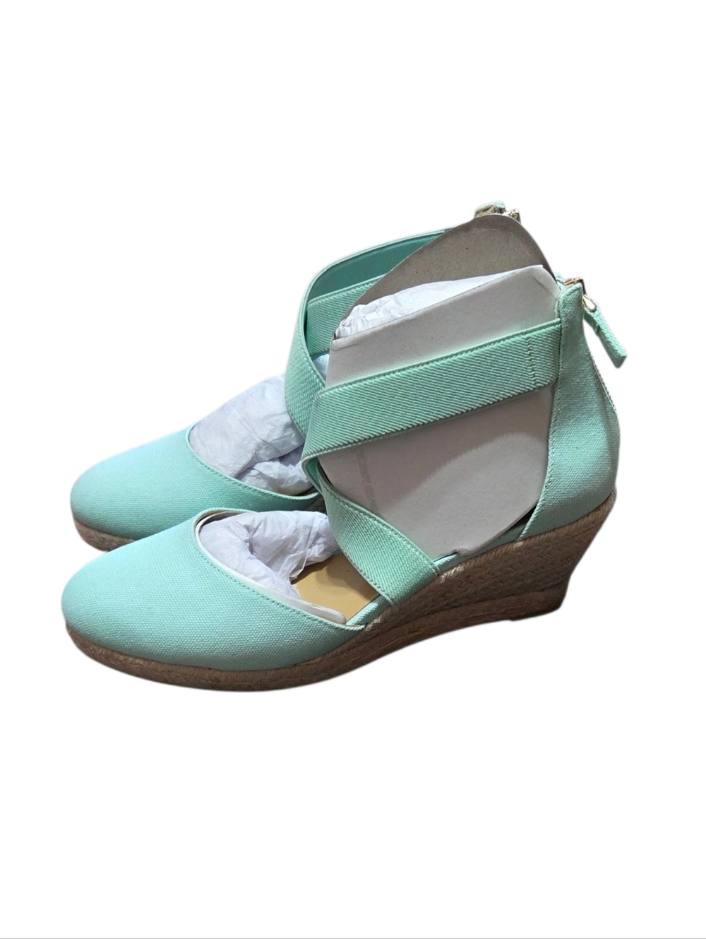 Talbots New Lynsday‎ Elastic Wedge Pastel Green Womens Shoes Size 8 Summer